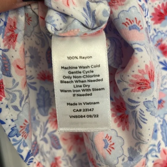 Talbots Petite Floral Boho Blouse Size SP – Long Sleeve Button Front Top - Picture 6 of 6